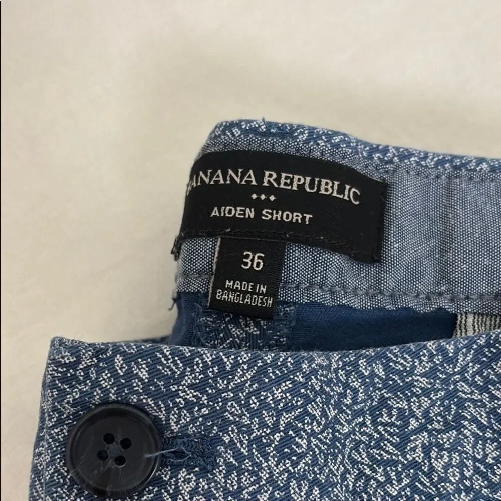 Banana Republic Blue/White Patterned Aiden  Shorts
